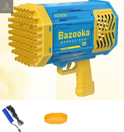 Bubble Gun Rocket 69 Holes Soap Bubbles Machine Gun Shape Automatic Blower With Light Toys For Kids Pomperos - RAGIMA Emporium