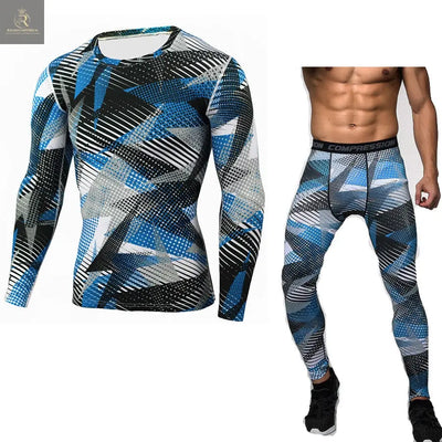 Camouflage Compression Baselayer Set Sports Compression Set Long Sleeve T-Shirt Tights Exercise Clothes Workout Bodysuit Fitness Suits For Men - RAGIMA Emporium