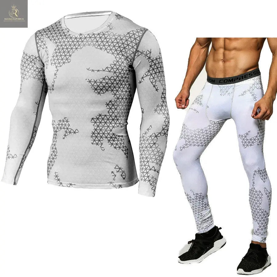 Camouflage Compression Baselayer Set Sports Compression Set Long Sleeve T-Shirt Tights Exercise Clothes Workout Bodysuit Fitness Suits For Men - RAGIMA Emporium