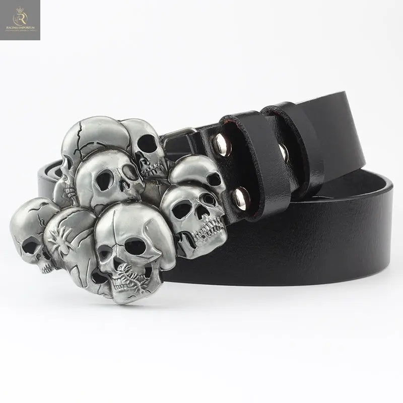 Casual Skull Decorative Belt Black - RAGIMA Emporium