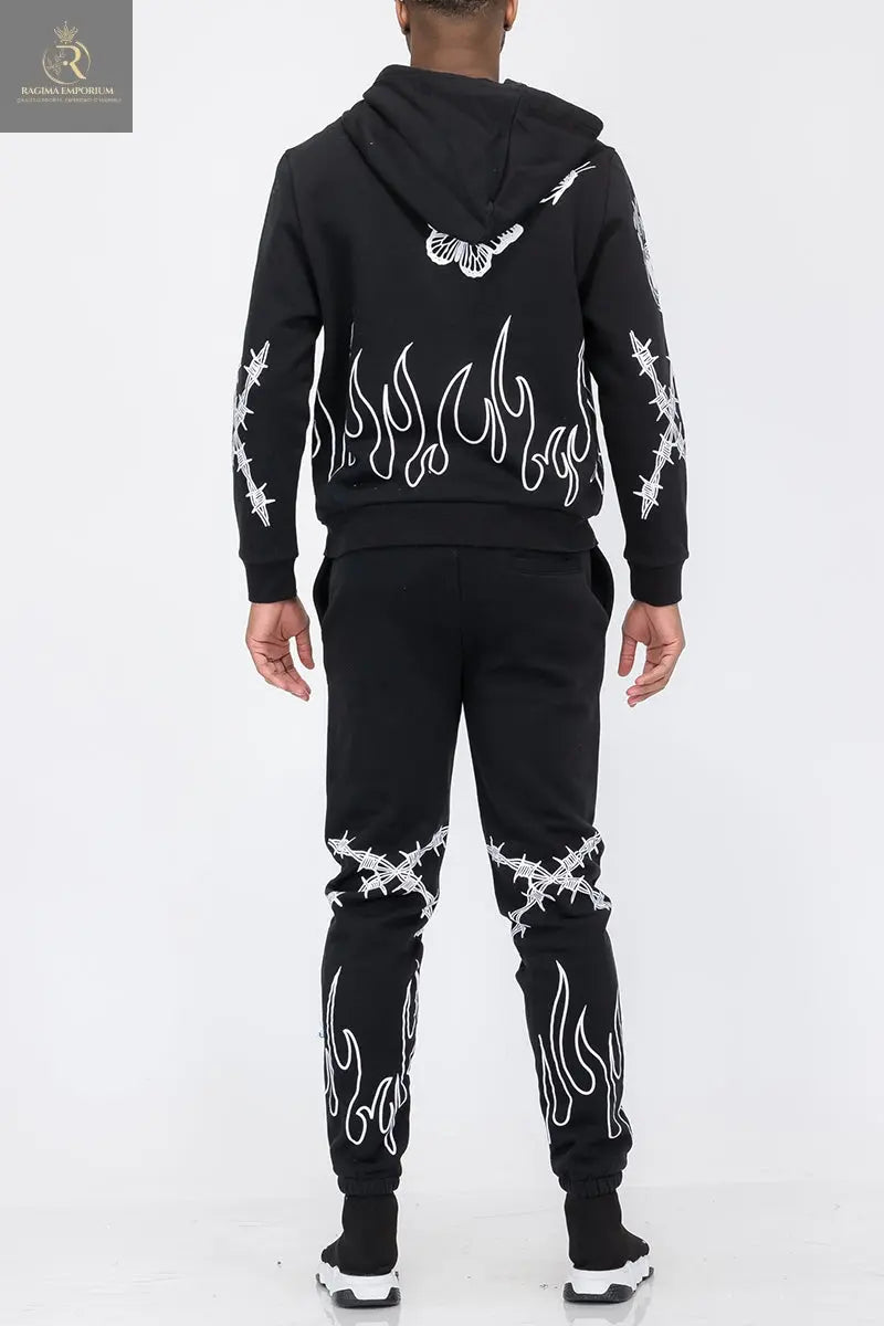 Chenille Flame Sweat Suit - RAGIMA Emporium