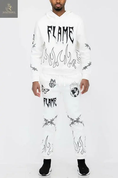 Chenille Flame Sweat Suit - RAGIMA Emporium