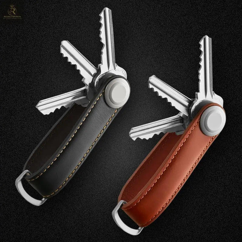 Cowhide Key Storage Multi-function Stainless Steel Keychain - RAGIMA Emporium