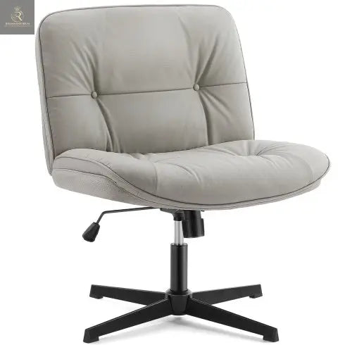 Criss Cross Legged Chair, Armless Office Desk Wide Seat No Wheels, Swivel Height Adjustable Comfy - RAGIMA Emporium