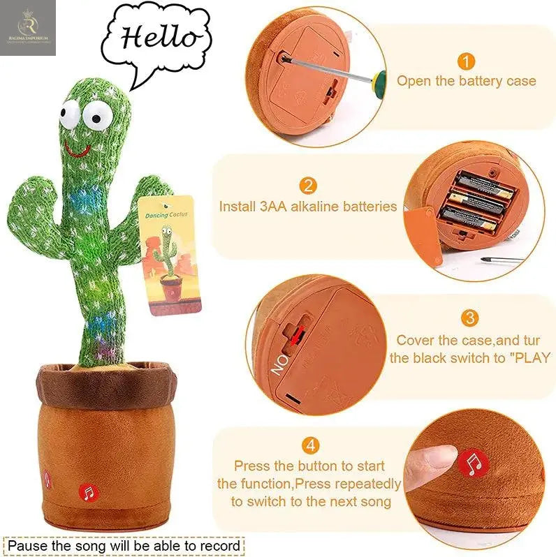 Dancing Cactus Plush Toy Doll Electronic Recording Shake With Song Funny Gift US - RAGIMA Emporium