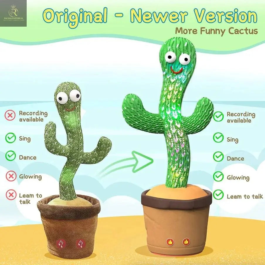 Dancing Cactus Plush Toy Doll Electronic Recording Shake With Song Funny Gift US - RAGIMA Emporium