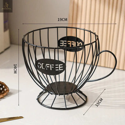 Desktop Nordic Style Coffee Capsule Storage Box Metal Office And Dormitory Large Capacity Basket Iron Art - RAGIMA Emporium