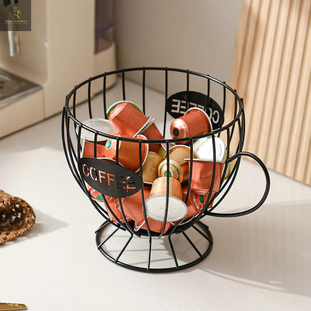 Desktop Nordic Style Coffee Capsule Storage Box Metal Office And Dormitory Large Capacity Basket Iron Art - RAGIMA Emporium