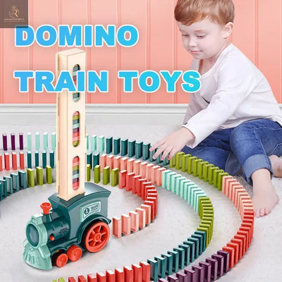 Domino Train Toys Baby Toys Car Puzzle Automatic Release Licensing Electric Building Blocks Train Toy - RAGIMA Emporium