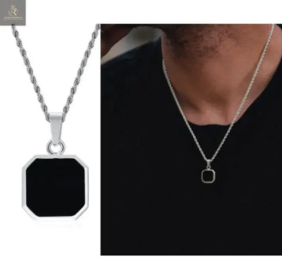 Eclipse Square Stainless Steel Pendant Necklace - RAGIMA Emporium