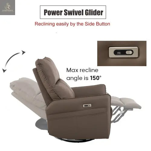 Electric Gliding Recliner Sofa With USB Port - RAGIMA Emporium