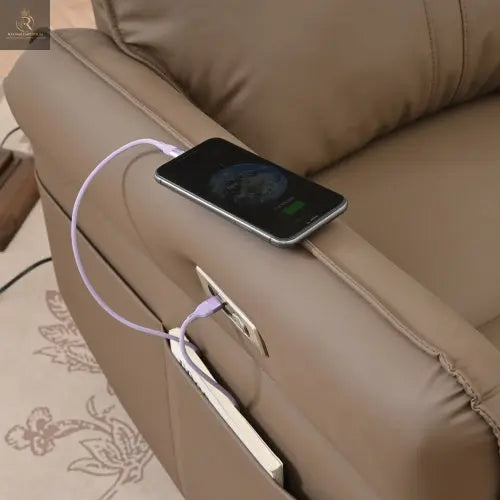 Electric Gliding Recliner Sofa With USB Port - RAGIMA Emporium