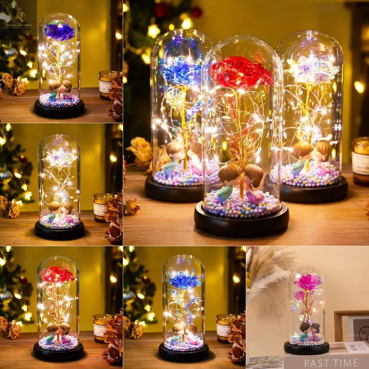 Eternal Rose LED Light Foil Flower In Glass Cover Night Lights Valentines Day Gifts Lamp Decor For For Home Bedroom Wedding Gift Valentine's Day Gifts - RAGIMA Emporium