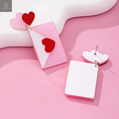 Fashion Valentine's Day Acrylic Love Envelope Earrings - RAGIMA Emporium