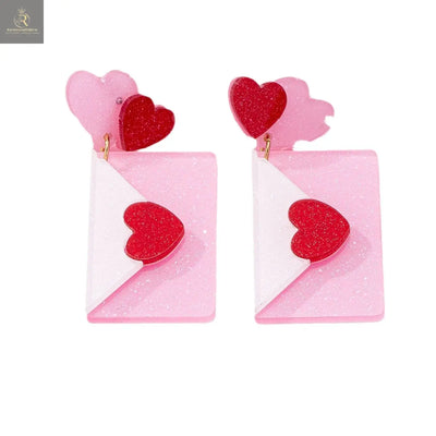 Fashion Valentine's Day Acrylic Love Envelope Earrings - RAGIMA Emporium