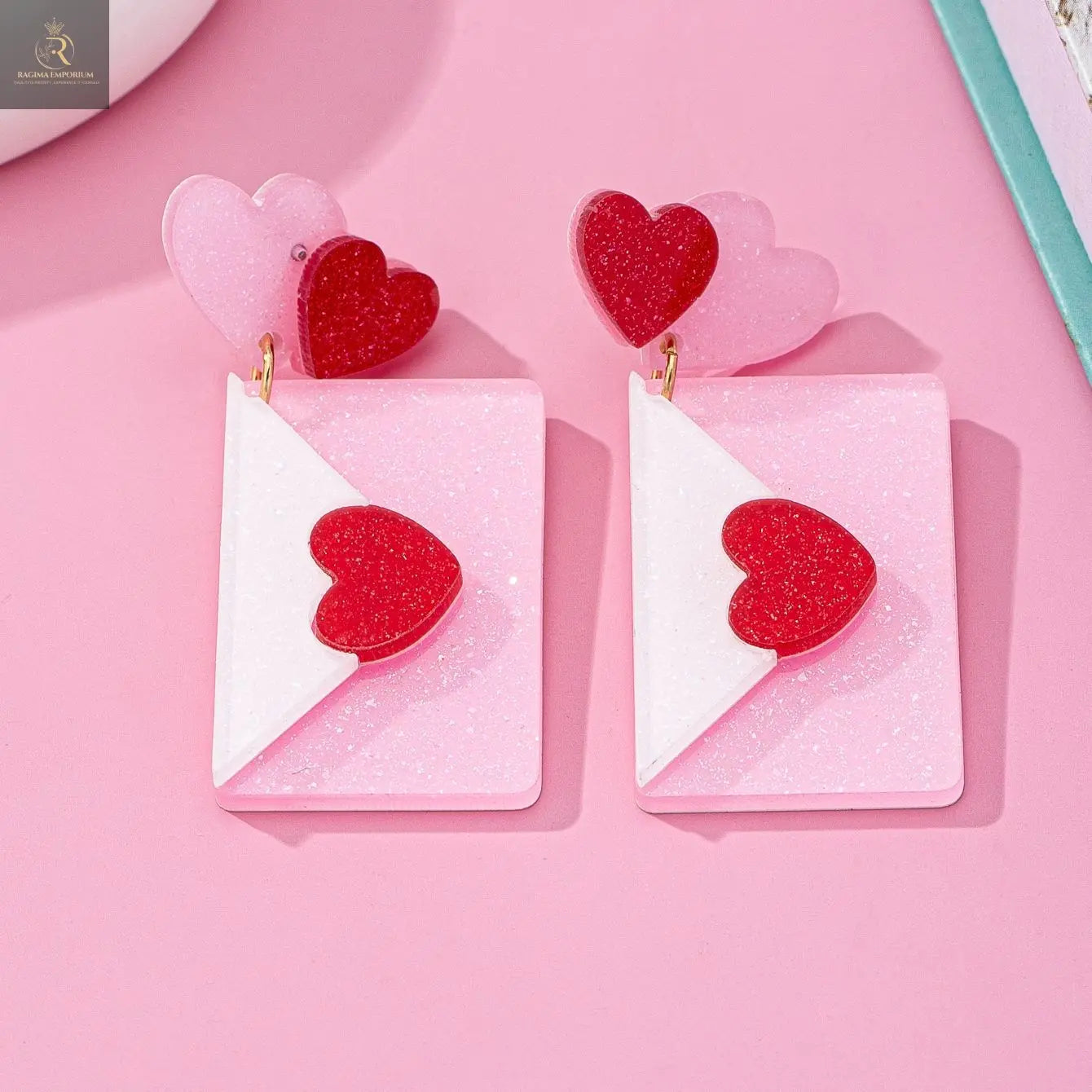 Fashion Valentine's Day Acrylic Love Envelope Earrings - RAGIMA Emporium