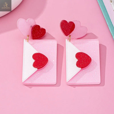 Fashion Valentine's Day Acrylic Love Envelope Earrings - RAGIMA Emporium