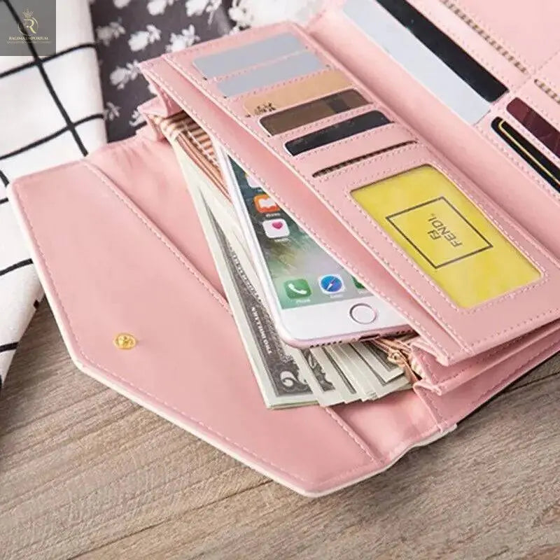 Fashion Women Leather Envelope Clutch Wallet Long Card Holder Purse Bag Handbag - RAGIMA Emporium