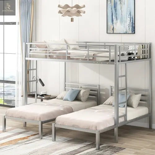 Full Over Twin Twin Size Bunk Bed With Built-in Shelf - RAGIMA Emporium