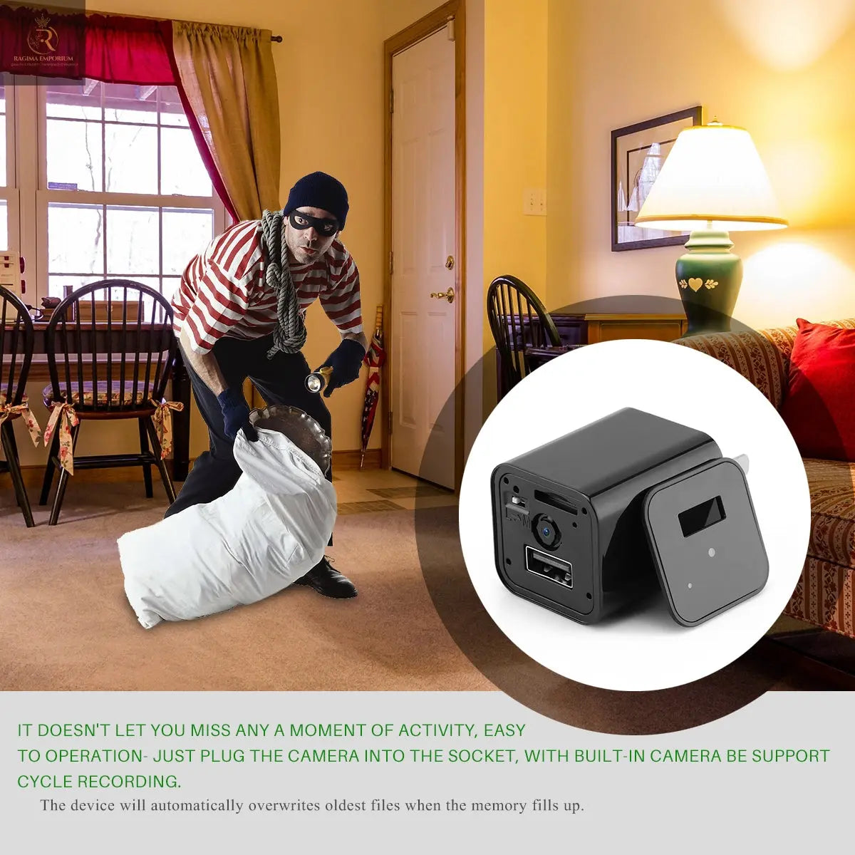 HD 1080P Hidden Camera USB Charger Home Security - RAGIMA Emporium