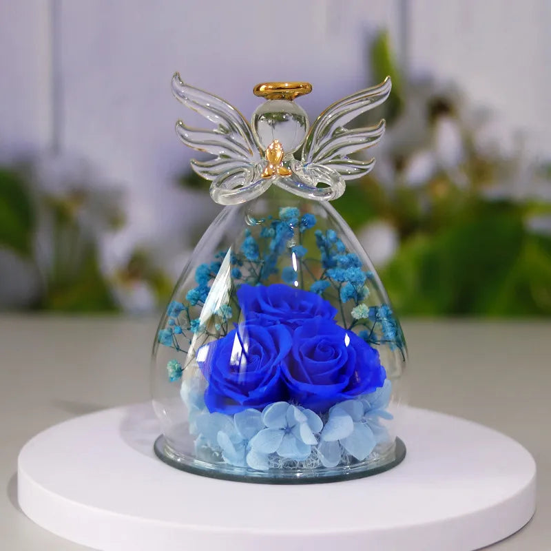 Eternal Rose Gift Box – Angel Glass Cover Decor - RAGIMA Emporium