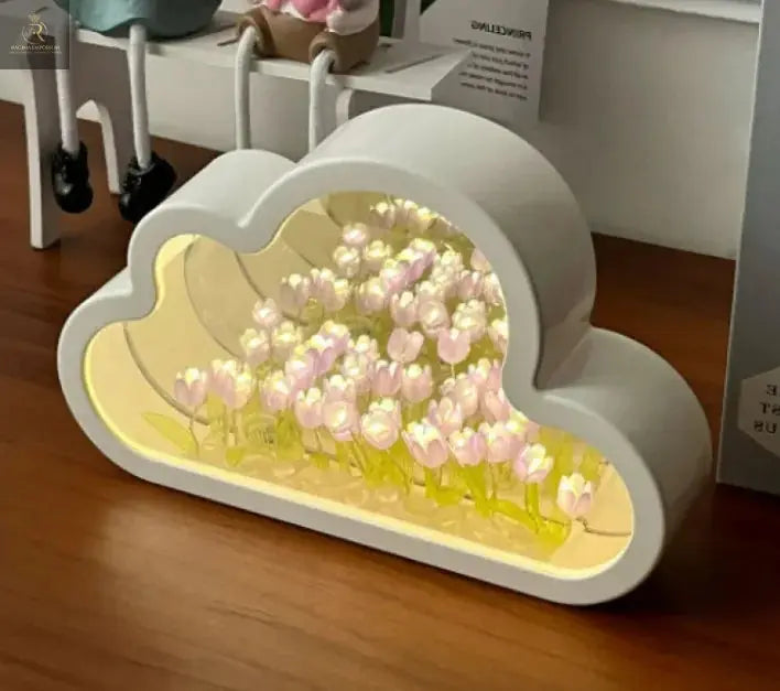 Handmade DIY Cloud Tulip Mirror Small Night Light - RAGIMA Emporium