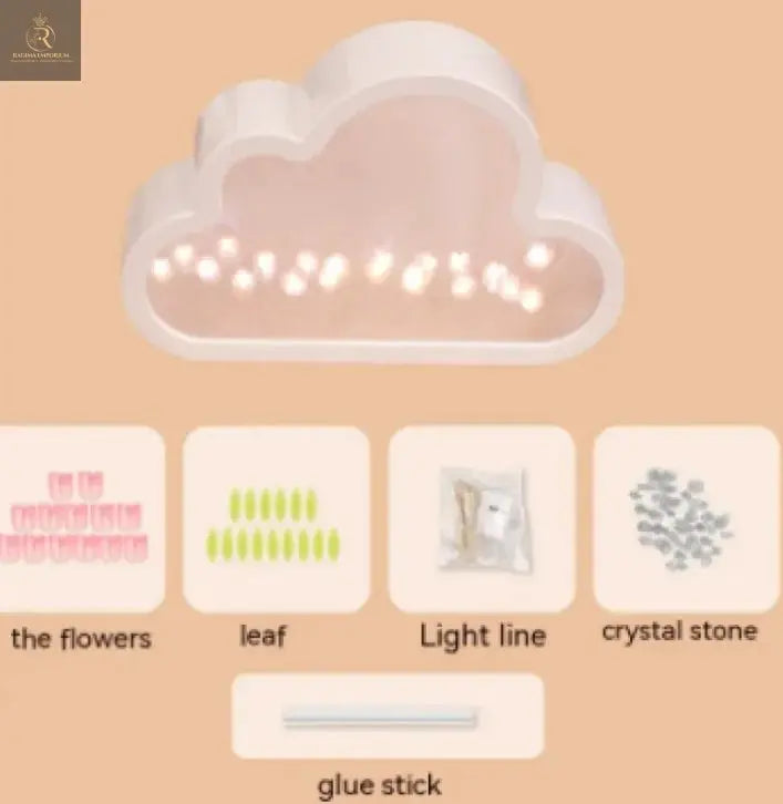 Handmade DIY Cloud Tulip Mirror Small Night Light - RAGIMA Emporium