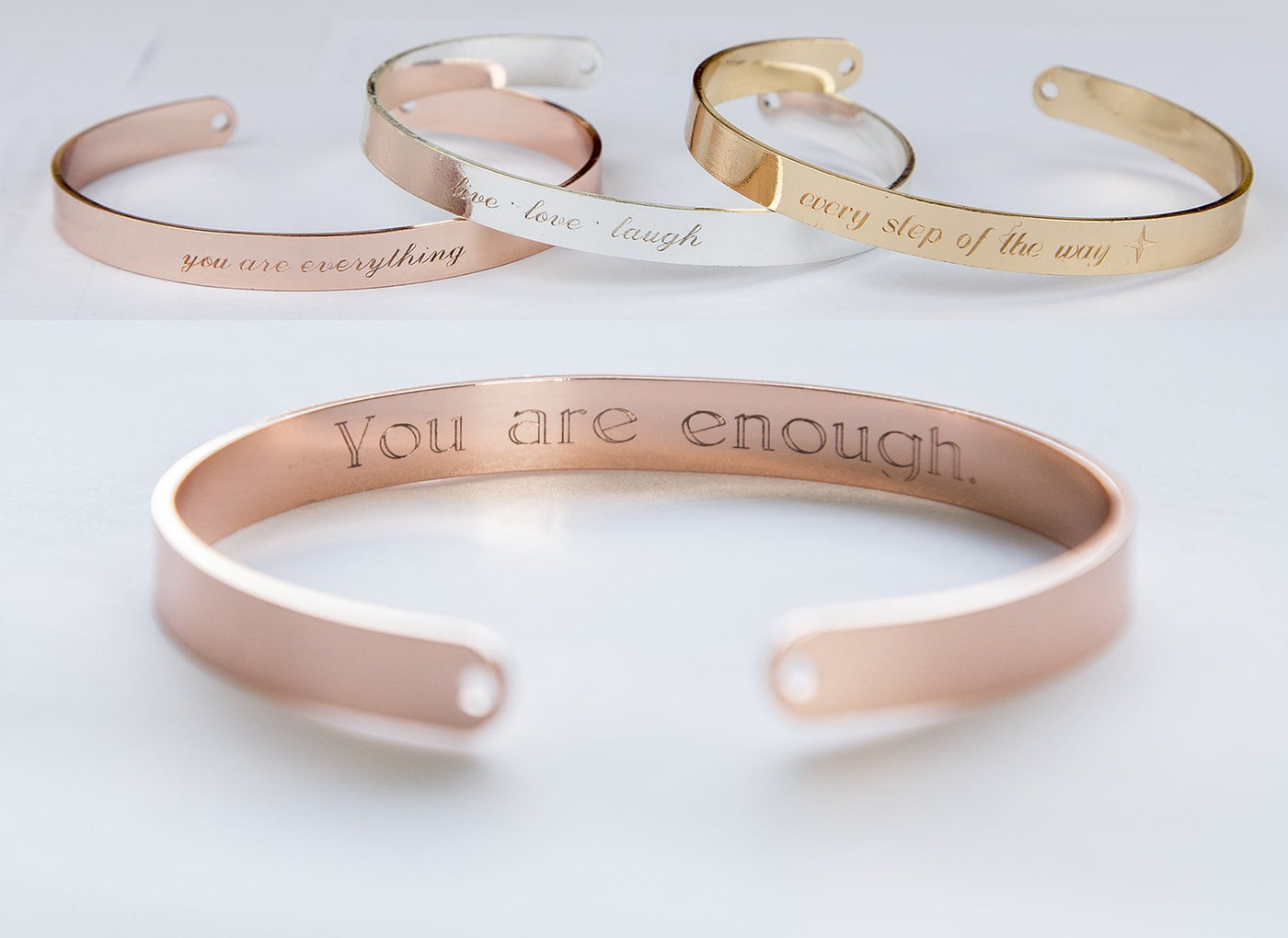 I Am Enough Bracelet, Engraved Secret Message Bracelet, I am Enough - RAGIMA Emporium