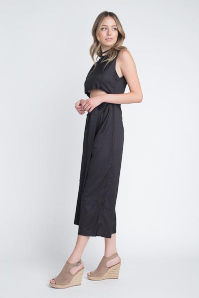 Women's Sleeveless Tie Jumpsuit with Slit - RAGIMA Emporium