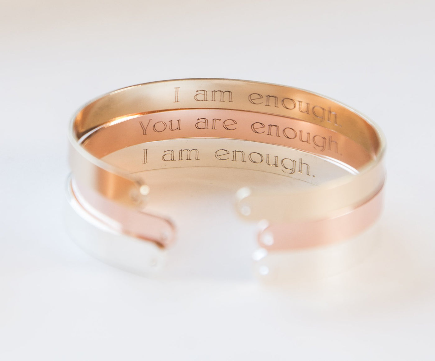 I Am Enough Bracelet, Engraved Secret Message Bracelet, I am Enough - RAGIMA Emporium