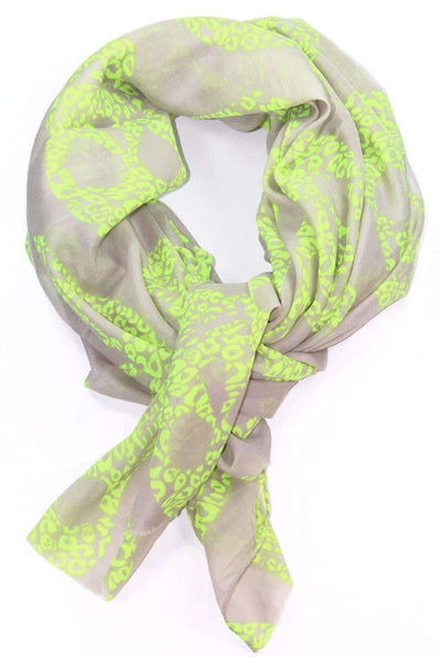 Lime Green Skull Scarf - RAGIMA Emporium