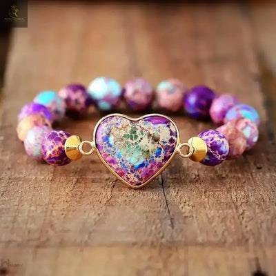 Imperial Jasper Purple Heart Bracelet - RAGIMA Emporium