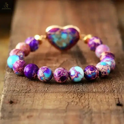 Imperial Jasper Purple Heart Bracelet - RAGIMA Emporium