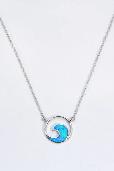 Opal Wave Pendant Necklace - RAGIMA Emporium