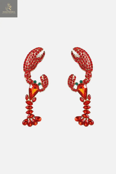 Lobster Shape Glass Stone Dangle Earrings - RAGIMA Emporium