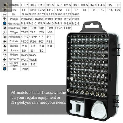 Magnetic Screwdriver Bit Set For iPhone Macbook Tool Kit Set Repair Watch 117PCS - RAGIMA Emporium