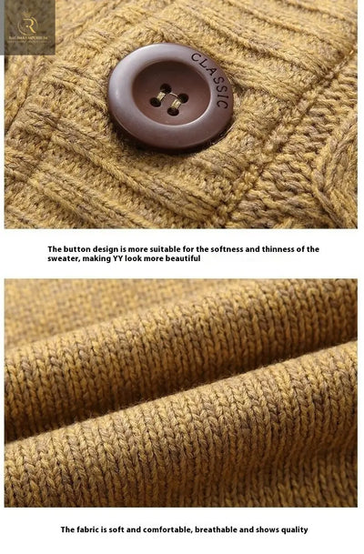 Men's Fleece-lined Thickened Sweater Autumn And Winter - RAGIMA Emporium