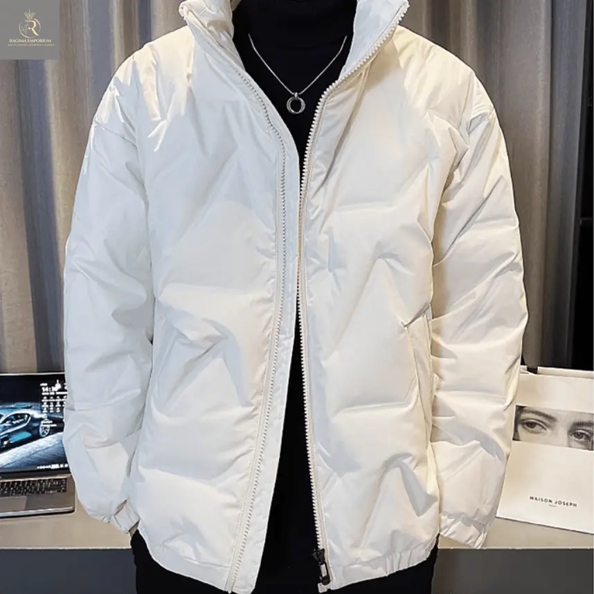 Mens High Collar Quilted Jacket - RAGIMA Emporium