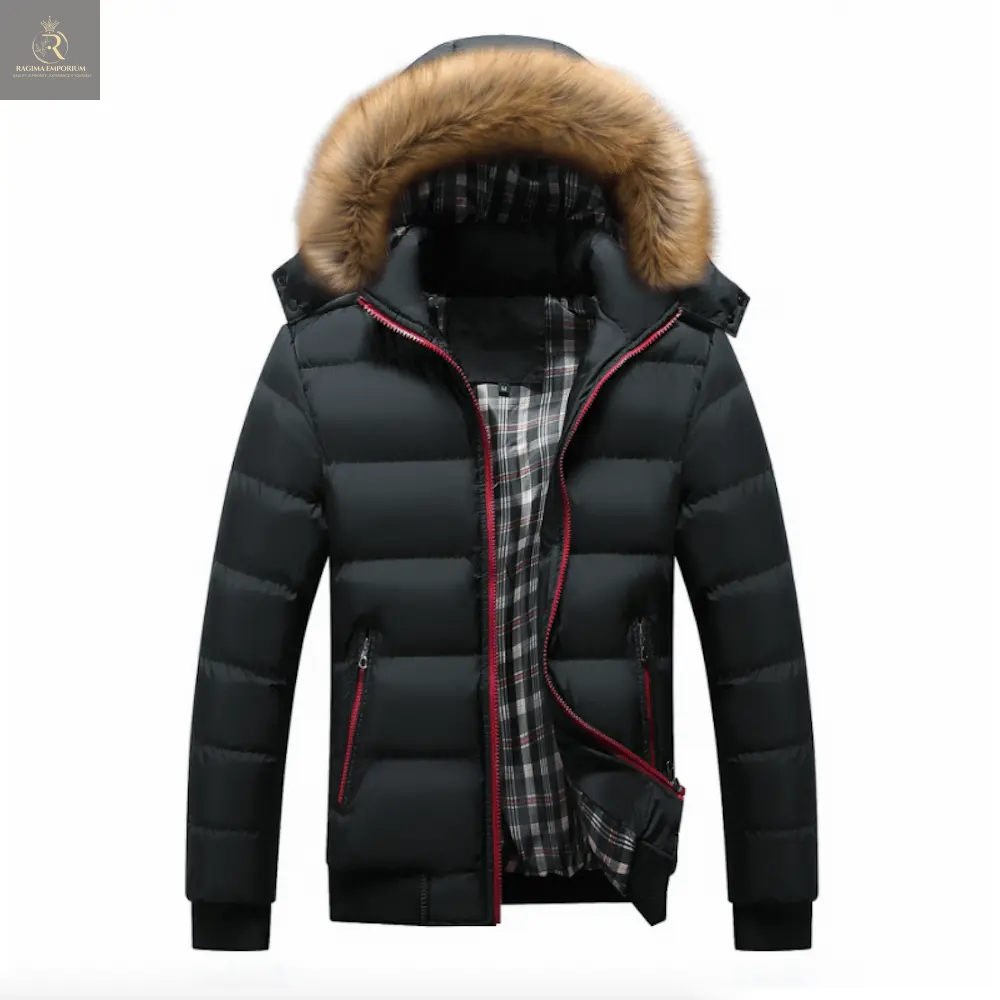 Mens Two Tone Puffer Jacket with Removable Hood - RAGIMA Emporium