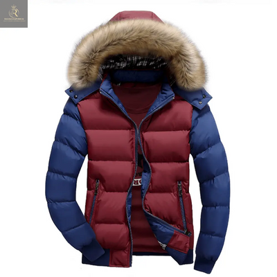 Mens Two Tone Puffer Jacket with Removable Hood - RAGIMA Emporium