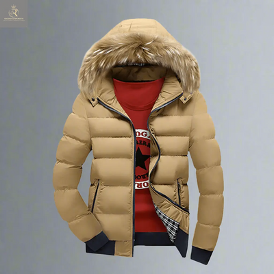 Mens Two Tone Puffer Jacket with Removable Hood - RAGIMA Emporium