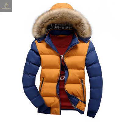 Mens Two Tone Puffer Jacket with Removable Hood - RAGIMA Emporium