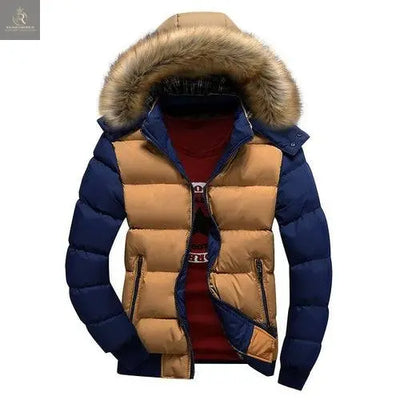 Mens Two Tone Puffer Jacket with Removable Hood - RAGIMA Emporium