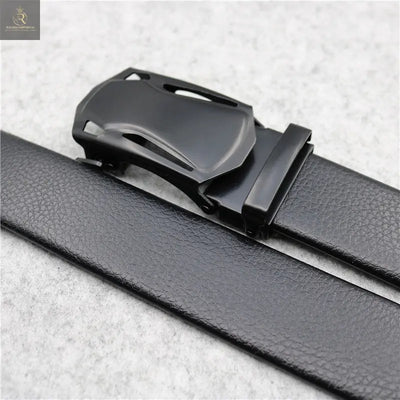 Microfiber Leather Ratchet Belt Adjustable Automatic Buckle Black Belts For Men - RAGIMA Emporium