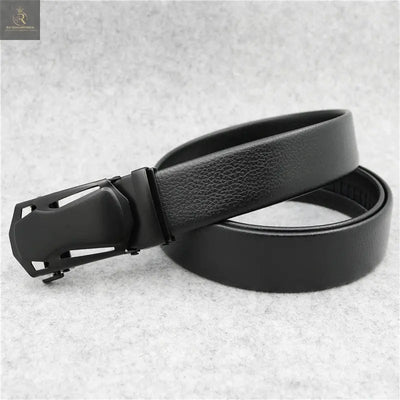 Microfiber Leather Ratchet Belt Adjustable Automatic Buckle Black Belts For Men - RAGIMA Emporium