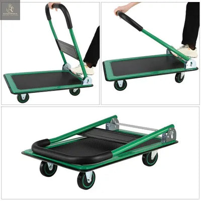 Mobile Platform Trolley Home Large Foldable Cart Cart Cart 330 Lb Capacity Heavy Duty Saving Space-Saving Foldable Swivel Pusher Flat Bed Car. - RAGIMA Emporium