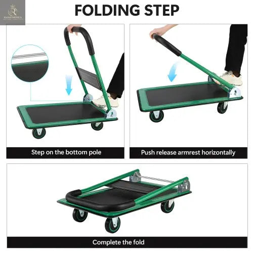 Mobile Platform Trolley Home Large Foldable Cart Cart Cart 330 Lb Capacity Heavy Duty Saving Space-Saving Foldable Swivel Pusher Flat Bed Car. - RAGIMA Emporium