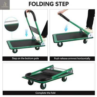 Mobile Platform Trolley Home Large Foldable Cart Cart Cart 330 Lb Capacity Heavy Duty Saving Space-Saving Foldable Swivel Pusher Flat Bed Car. - RAGIMA Emporium