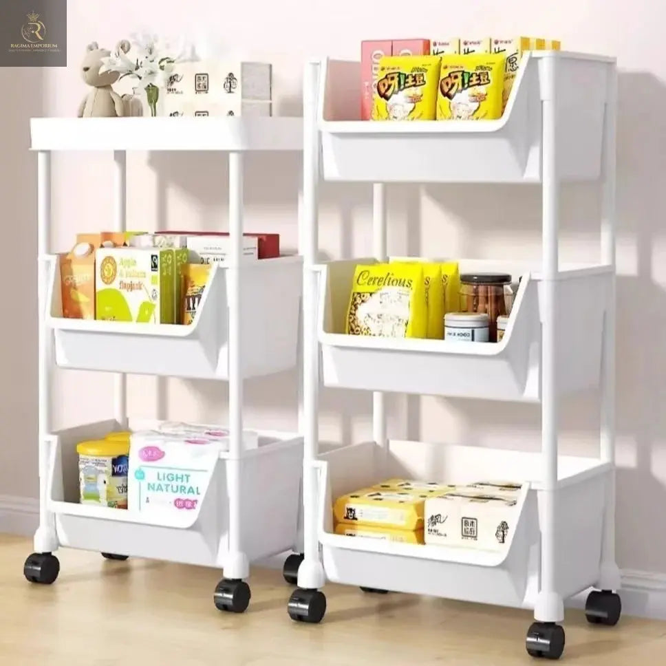 Mobile Storage Rack Trolley Multi-layer Kitchen Trolley Thicken Metal Cart Snacks Storage Rack with Wheels - RAGIMA Emporium