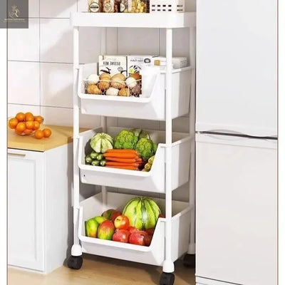 Mobile Storage Rack Trolley Multi-layer Kitchen Trolley Thicken Metal Cart Snacks Storage Rack with Wheels - RAGIMA Emporium